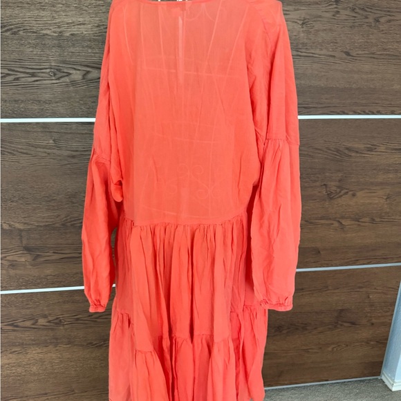 BODEN coral long sleeve lightweight tiered mini coverup dress sz 2XL - Picture 6 of 9